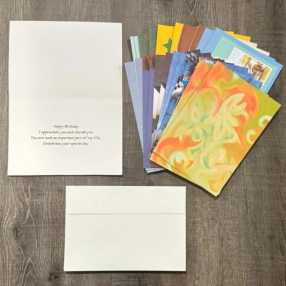 💞 New Pack of 24 Assorted Greeting Cards & Envelopes Stationery Set